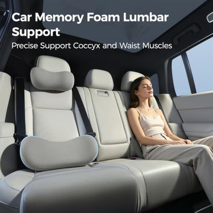 BABUR Lumbar Support Pillow for Car, Coccyx Pain Relief Cushion - color: Black