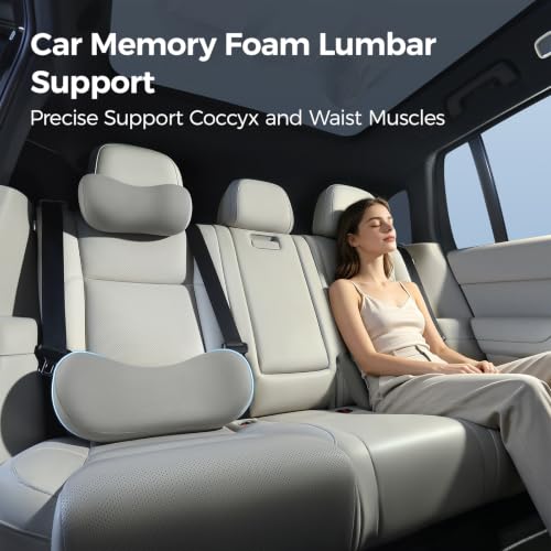 BABUR Lumbar Support Pillow for Car, Coccyx Pain Relief Cushion - color: Gray