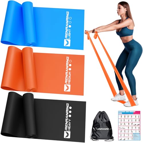 Resistance Bands Set, Exercise Bands for Physical Therapy, Pilates, Yoga - color: Blue, Orange, Black, size: 4.9FT