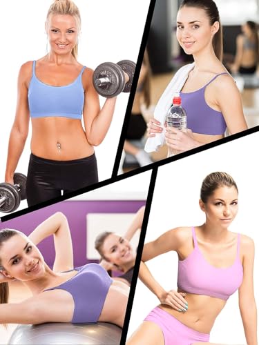 Blulu 3/6/12 Pack Camisole Bra Wireless Bralette - color: Pastel Color, size: X-Large