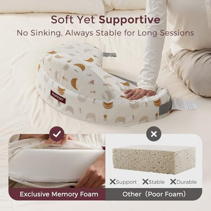 Momcozy Cozylite Nursing Pillow for Breastfeeding - Supportive Memory Foam - color: Starry Night