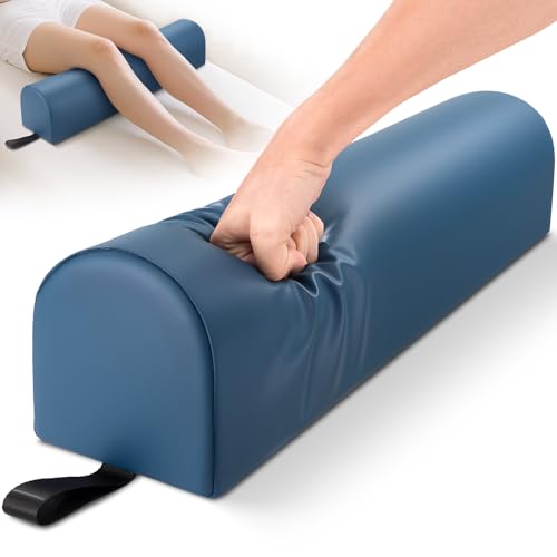 3/4 Round Massage Bolster, PU Leather Bolster Pillow for Legs, Blue - color: 3/4 Round - Blue