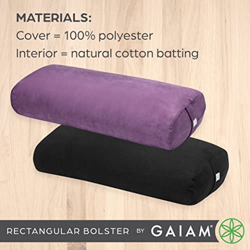 Gaiam Yoga Bolster Pillow, Supportive Cushion for Restorative Yoga - color: Teal
