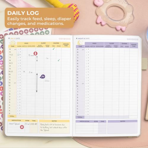 Clever Fox Baby Log Book for Newborns, Daily Feeding Tracker, Pearl - color: Pearl