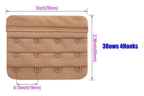 Tamlien Bra Extender 2 Hook/3 Hook/4 Hook/5 Hook, Soft and Comfortable Bra Extension - color: Bra Extender 4 Hooks-skin Color