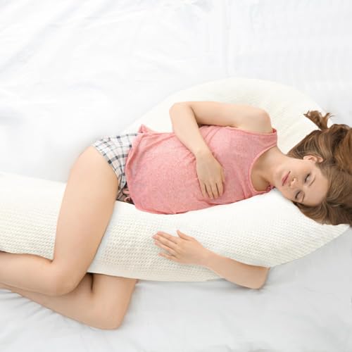 Body Pillow for Adults, Swan Pillow Insert for Sleeping, Beige, 49 Inch - color: Beige