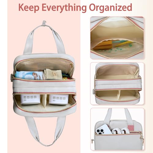 Damero Wearable Breast Pump Bag with Cooler Compartment and Waterproof Mat