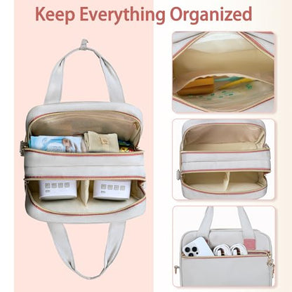 Damero Wearable Breast Pump Bag with Cooler Compartment and Waterproof Mat