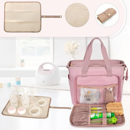 LUXJA Breast Pump Bag Compatible with Spectra S1 and S2, Pink - color: Pink