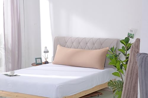 EVOLIVE Body Pillow Cover 21"x54", Microfiber, Hidden Zipper, (Latte) - color: Latte