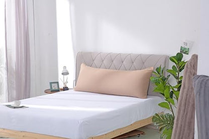 EVOLIVE Body Pillow Cover 21"x54", Microfiber, Hidden Zipper, (Latte) - color: Latte