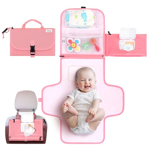 Kopi Baby Portable Diaper Changing Pad with Wipes Pocket, Classic Pink - color: Pink, size: Classic