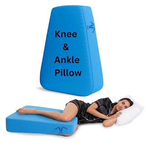 Small 4" Thick Knee Support, Back Support, Ankle Support, Lumbar Support for Side Sleepers - Trapezoid Shape Light Weight and Cozy Pillow - Hypoallergenic Knee Pillow