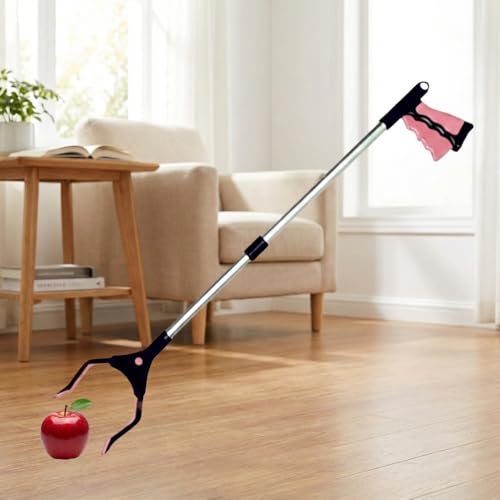 Grabber Reacher Pickup Tool – Foldable, Lightweight, Rotatable Clamp, Rose - color: Rose