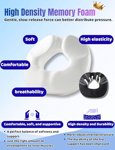 Donut Pillow for Tailbone Pain Relief&Hemorrhoids Postpartum Seat Cushion - color: Black
