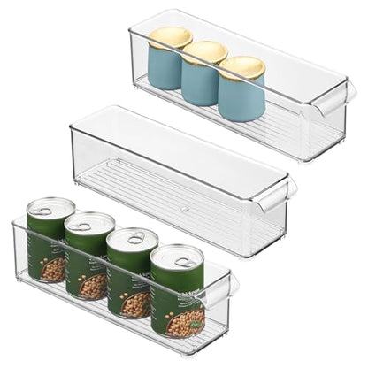 iDesign Stackable Fridge Storage Bin with Handle, Set of 3, Clear - style: Pack of 3