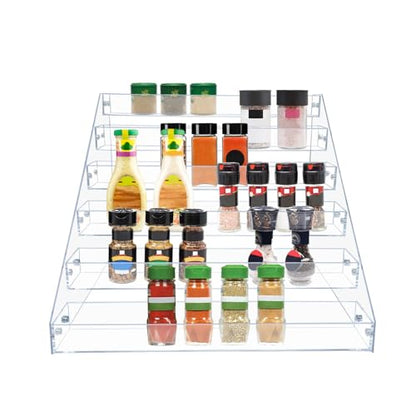 PMMASTO Clear Acrylic Spice Rack for Countertops- 6 Tier - size: 6 Tier - inner width 1.93''