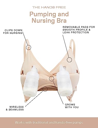 Motherhood Maternity Womens Hands Free Pumping Seamless Clip Down Nursing Bra for Breastfeeding - color: Nude, size: Medium