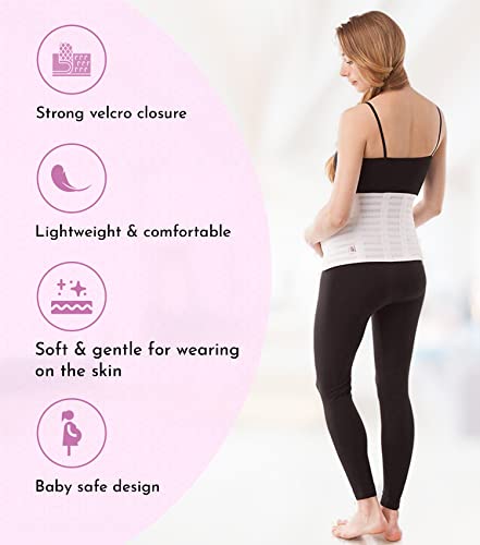 GABRIALLA Pregnancy Belly Band - Strong Support, 8" Wide, Made In USA - color: White, size: XX-Large