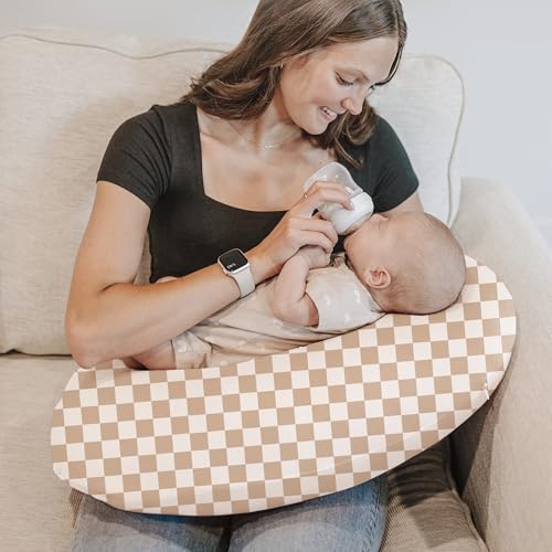 Konssy 2 Pack Nursing Pillow Covers, Soft Stretchy Cover for Breastfeeding - color: Moon,coffee Check