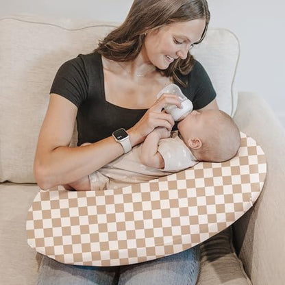 Konssy 2 Pack Nursing Pillow Covers, Soft Stretchy Cover for Breastfeeding - color: Moon,coffee Check