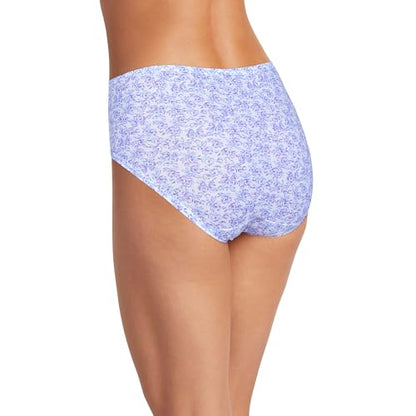 Jockey Women's Underwear 100% Cotton Elance Brief - 3 Pack - color: Midnight Iris/Bouquet Bloom/Frothy Blue, size: 7