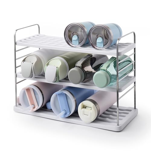 YouCopia UpSpace 12 Water Bottle Organizer, Adjustable Tumbler Cabinet Rack - size: 12 Bottle Premium