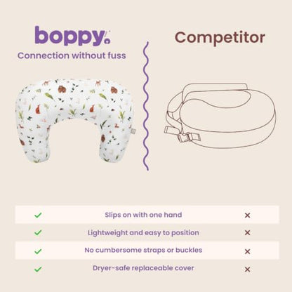 Boppy Nursing Pillow, Safe Ergonomic Breastfeeding & Baby Feeding Support - color: Neutral Plants and Animals