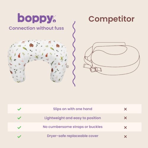 Boppy Nursing Pillow, Safe Ergonomic Breastfeeding & Baby Feeding Support - color: Neutral Plants and Animals