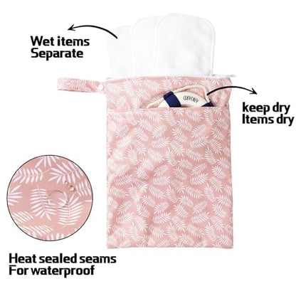 Waterproof Wet Dry Bags with Two Zippered Pockets and Handle - color: Foliage