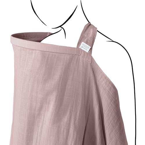 MOZAH 100% Organic Cotton Muslin Nursing Cover for Baby Breastfeeding, Breathable 100% Cotton Breastfeeding Cover with Rigid Hoop for Mother Nursing Apron, Multi-use Carseat Canopy (Pale Mauve) - color: Pale Mauve