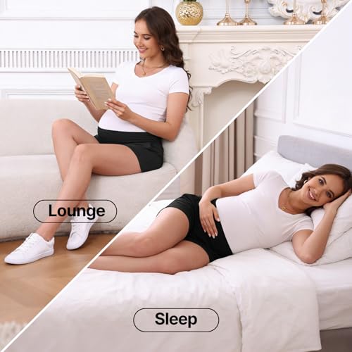 Eileithyia Women's Maternity Lounge Shorts with Pockets Cooling Summer Maternity Clothes Pregnancy Must Haves - color: 1pc Black, size: Small-Medium