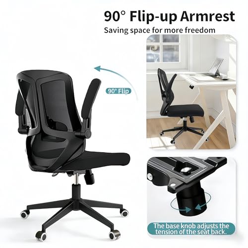 Ergonomic Office Chair - 350LB Comfy Desk Chairs with Lumbar Back Support, Mesh Computer Chairs with Wheels and Arms for Home Office, Study (Black-Without Headrest) - color: 669black-without Headrest