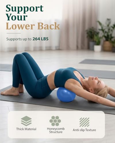 Trideer 9 Inch Pilates Ball with Inflation Straw, Small Exercise Yoga Ball - color: Royal Blue