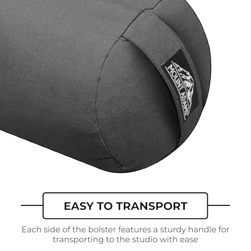 Mount Adams 24"x8" Round Yoga Bolster with Handles - color: Charcoal - 2 Pack