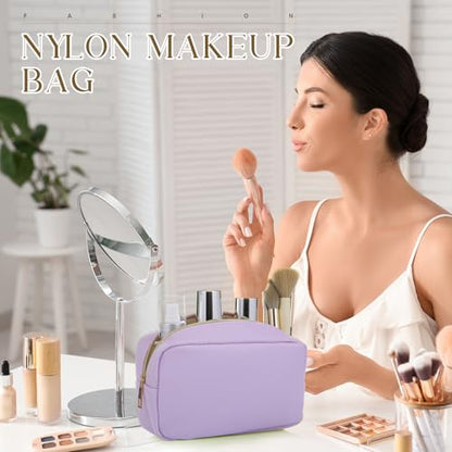 Sweetude 10 Pcs Nylon Makeup Bag Preppy Cosmetic Pouch,Macaron Color - color: macaron Color