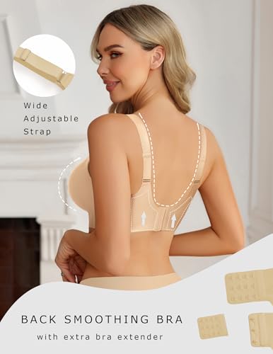 Avidlove Womens Wireless Bras Full Coverage Seamless Bra Comfortable Bralette Everyday Bras - color: Nude, size: XX-Large