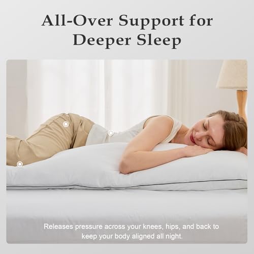 DWR Goose Feather Down Body Pillow, Organic Cotton, Medium, 20x54, 1 Pack - size: Body Pillow Only