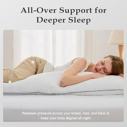 DWR Goose Feather Down Body Pillow, Organic Cotton, Medium, 20x54, 1 Pack - size: Body Pillow Only
