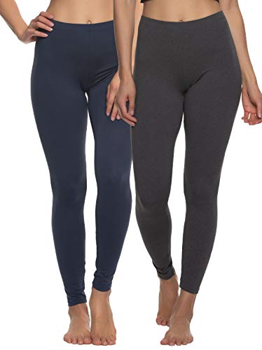 Felina Velvety Super Soft Lightweight Leggings - color: Navy Charcoal, size: 3X