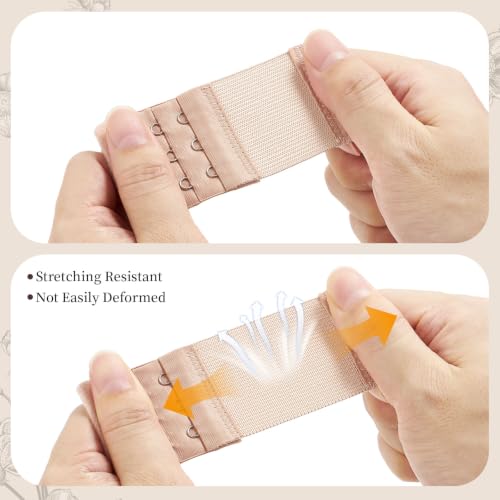 QIUTIMIY Women's Bra Extenders 2 Hooks & 3 Hooks & 4 Hook Bra Extensions Soft Comfortable Stretchy Back Bra Strap Extender - color: 3pcs-spacing 3/4inch-style 5