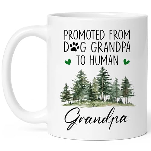 Fathers Day Gift for Grandpas - Promoted from Dog Grandpa to Human Grandpa Mug, Promoted to Grandpas 2026, Gift Ideas for Grandfather Mug, Christmas Grandfather Gifts from Grandkids - style: Grandpa
