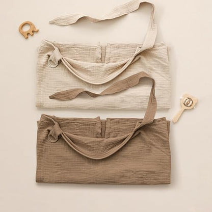 Konssy 2-Pack Muslin Nursing Cover Up for Breastfeeding Mom with Rigid Hoop - color: Cream, Brown