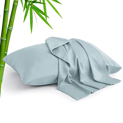 BEDELITE Pillow Cases Standard Size 2Pcs, Rayon from Bamboo, Haze Blue - color: Haze Blue, size: 2 Pack Standard（20"X 26"）