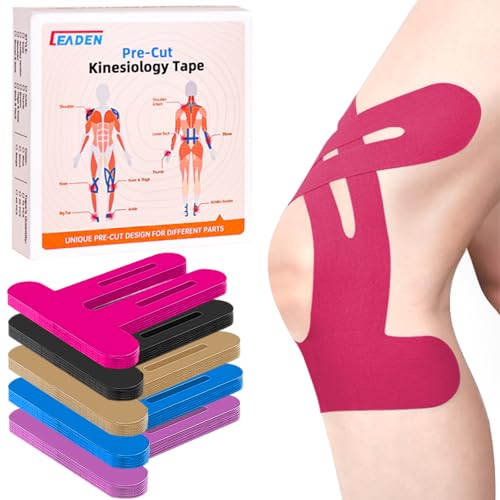 Precut Kinesiology Tape for Knees, 10 Pcs, Pink - color: Pink, size: 10 Pcs