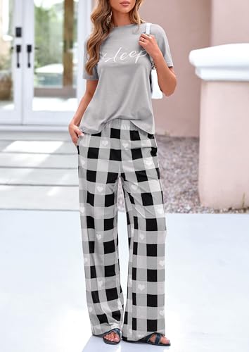 PRETTYGARDEN Pajamas for Women 2 Piece Lounge Set - color: Grey, size: Medium