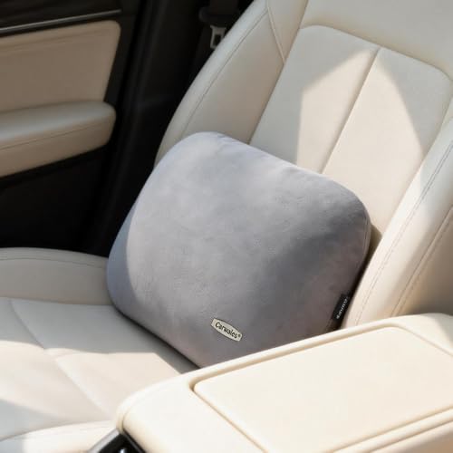 Latex Lumbar Support Pillow for Car Seat Cushion Lower Back Pain Relief - color: Grey