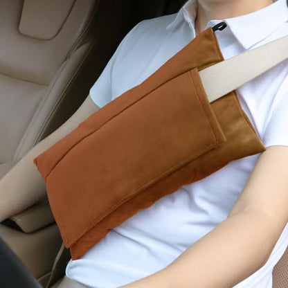 Post Surgery SeatBelt Pillow for Pregnancy Mastectomy Hysterectomy Recovery - color: Pumpkin