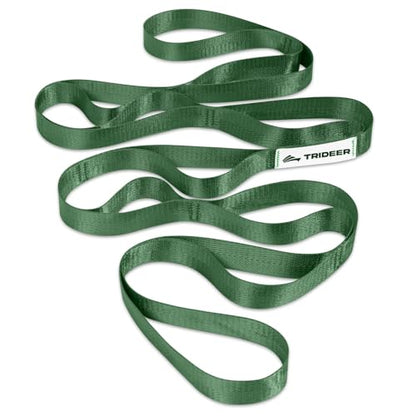 Trideer Stretching Strap with Loops, Yoga Strap, Stretch Bands for Exercise - color: Hunter Green/75"x1"