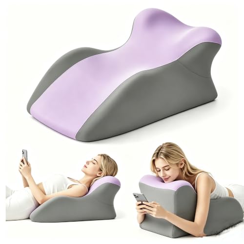 SmileQueen Memory Foam Wedge Pillow for Reading, Legs, Back Support - color: Purple